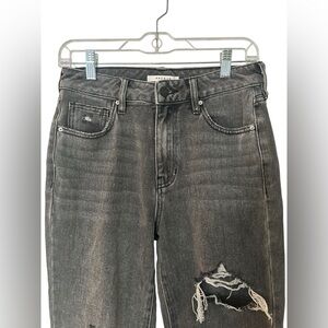 PacSun Charcoal High Rise Distressed Jeans